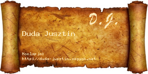 Duda Jusztin névjegykártya